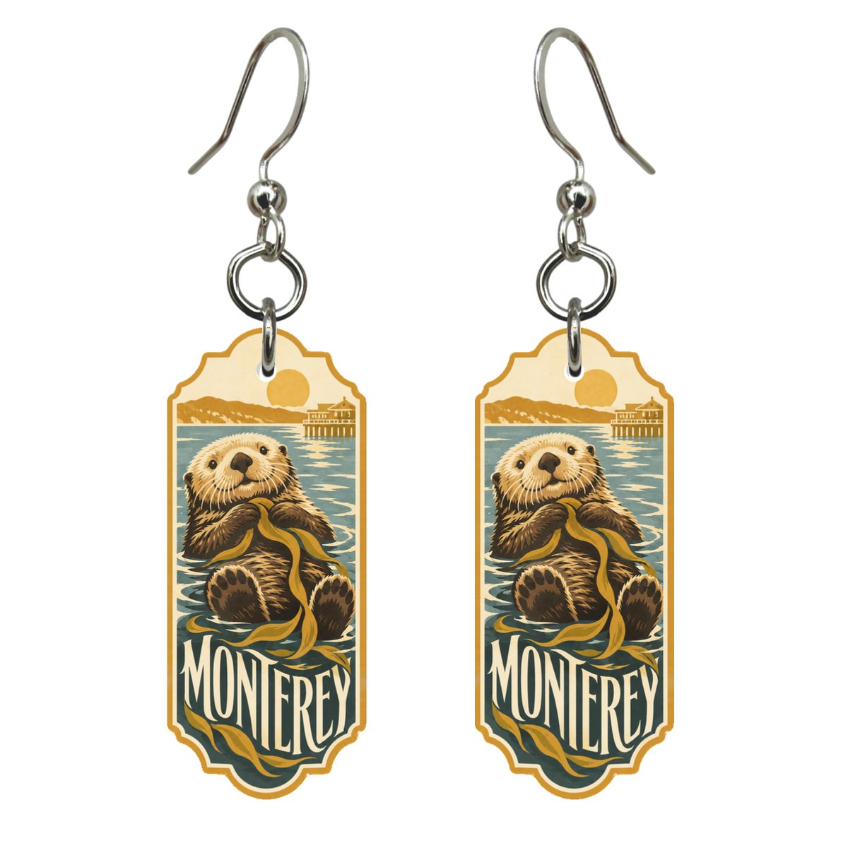She's Choosing Monterey Earrings | Typographic Illustration | S814