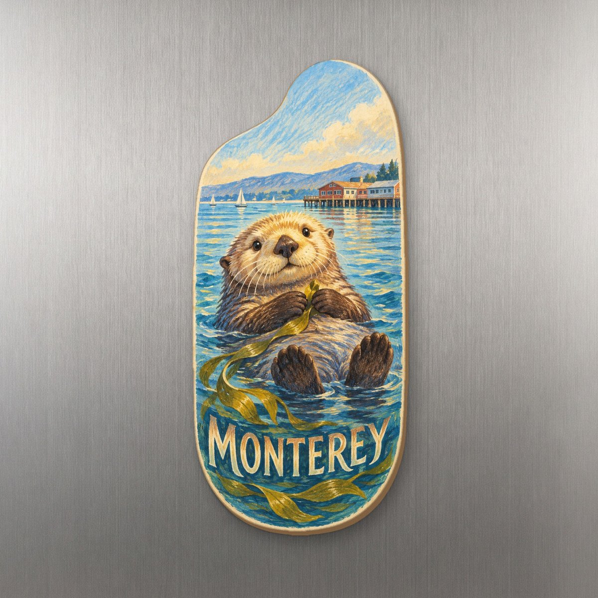 She's Choosing Monterey Magnet | Colored Pencil over Gouache | S815-M