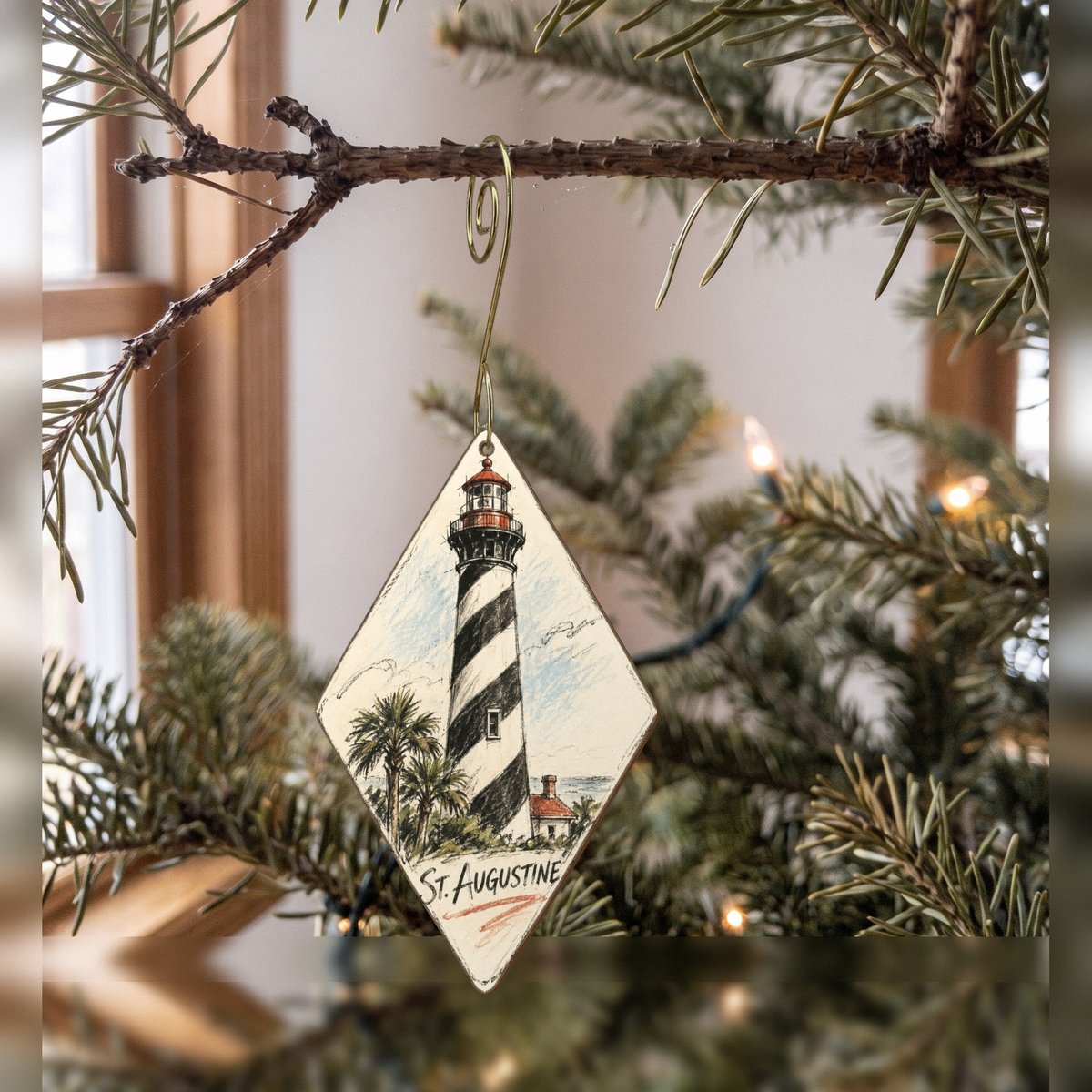 She's Choosing St. Augustine Ornament | Loose Contour Sketch | S818-O