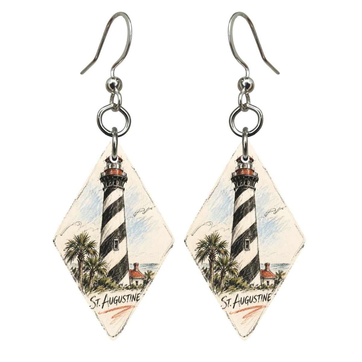 She's Choosing St. Augustine Earrings | Loose Contour Sketch | S818