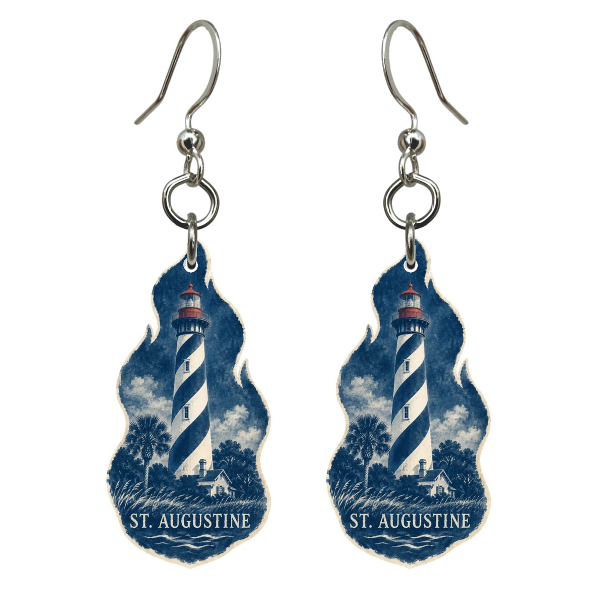 She's Choosing St. Augustine Earrings | Cyanotype-Inspired | S822