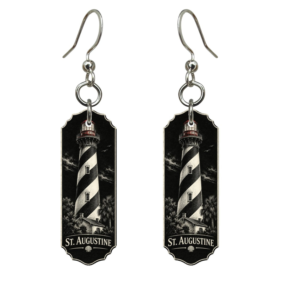 She's Choosing St. Augustine Earrings | Scratchboard | S825