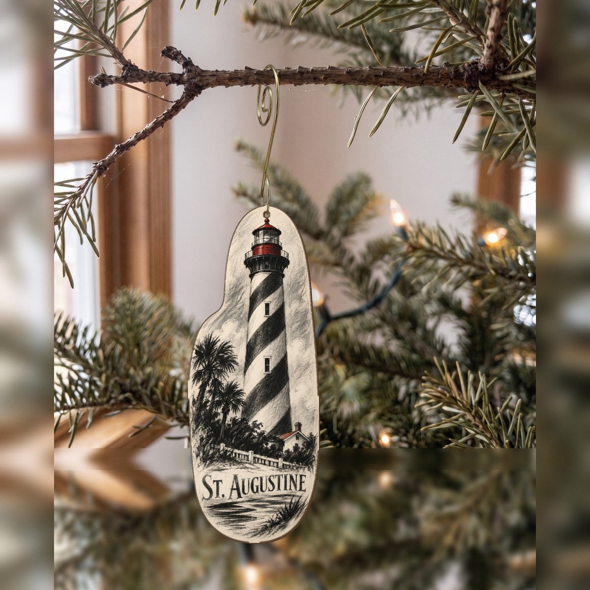 She's Choosing St. Augustine Ornament | Charcoal Gesture | S826-O