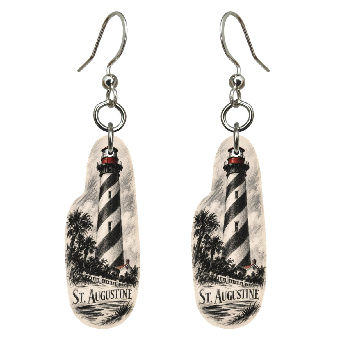 She's Choosing St. Augustine Earrings | Charcoal Gesture | S826