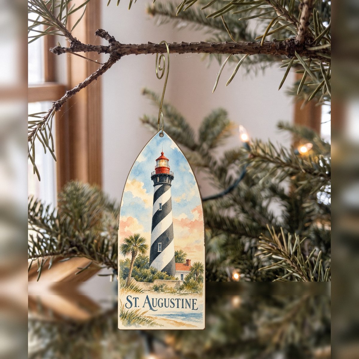 She's Choosing St. Augustine Ornament | Restrained Watercolor | S827-O