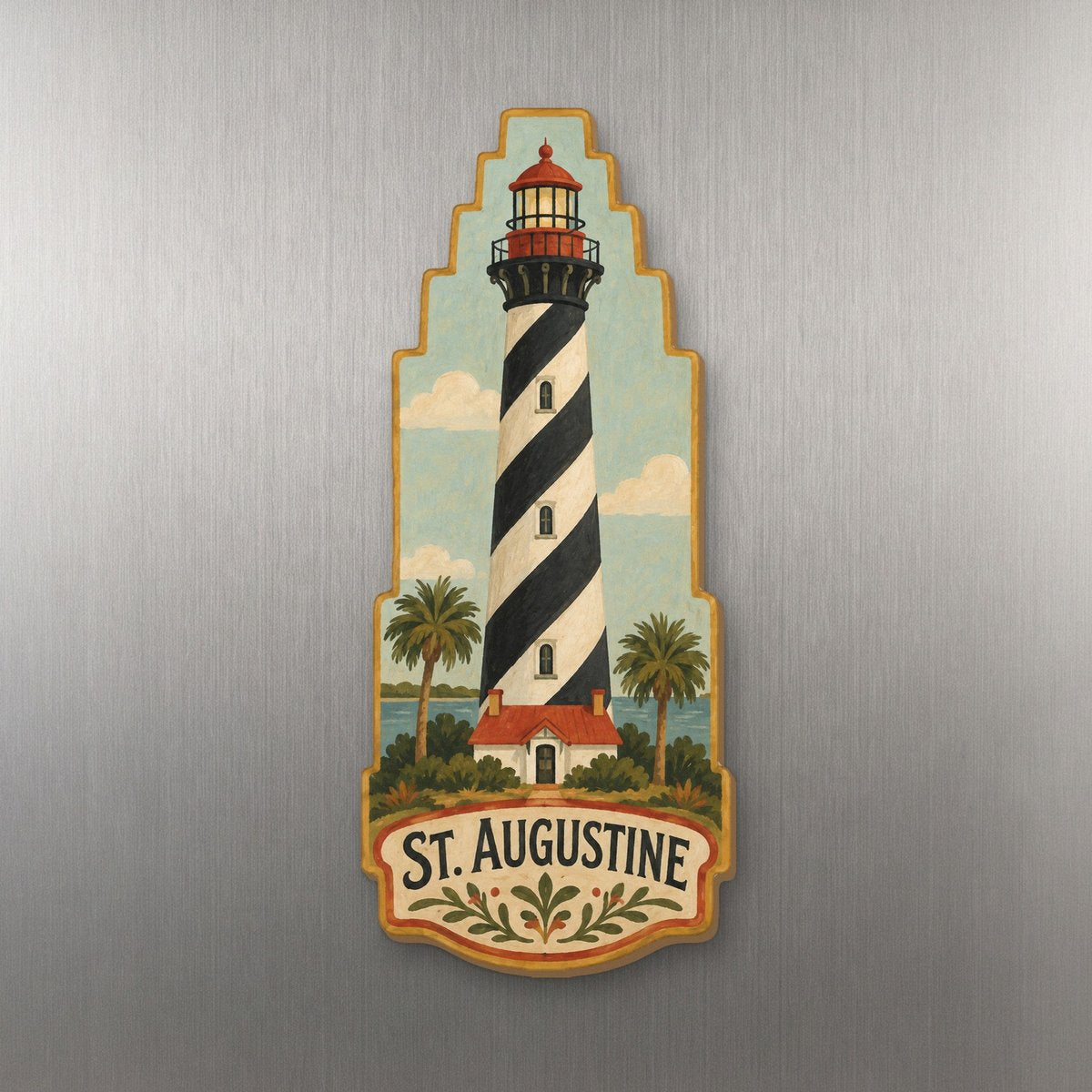 She's Choosing St. Augustine Magnet | Naive Folk Painting | S829-M