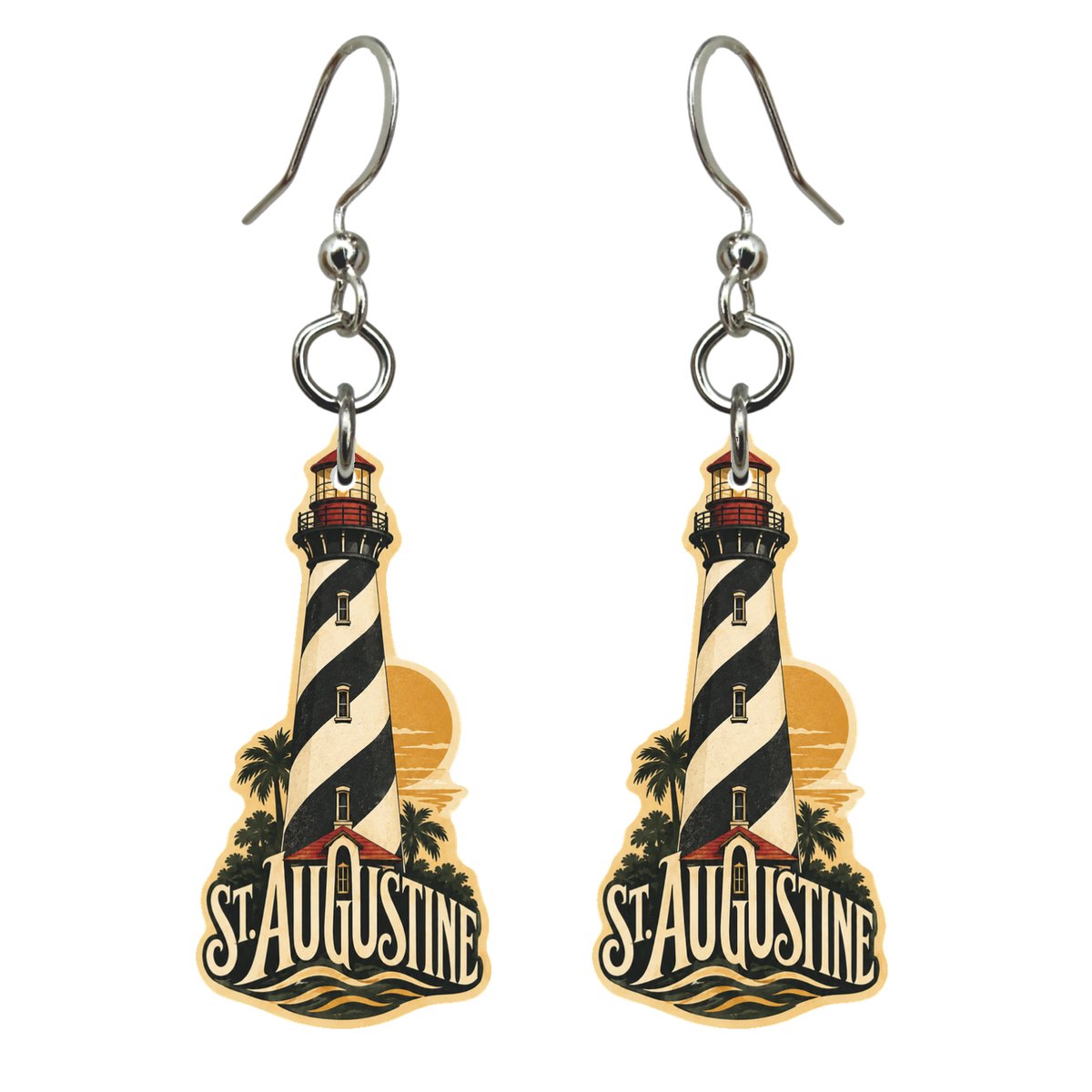 She's Choosing St. Augustine Earrings | Typographic Illustration | S832