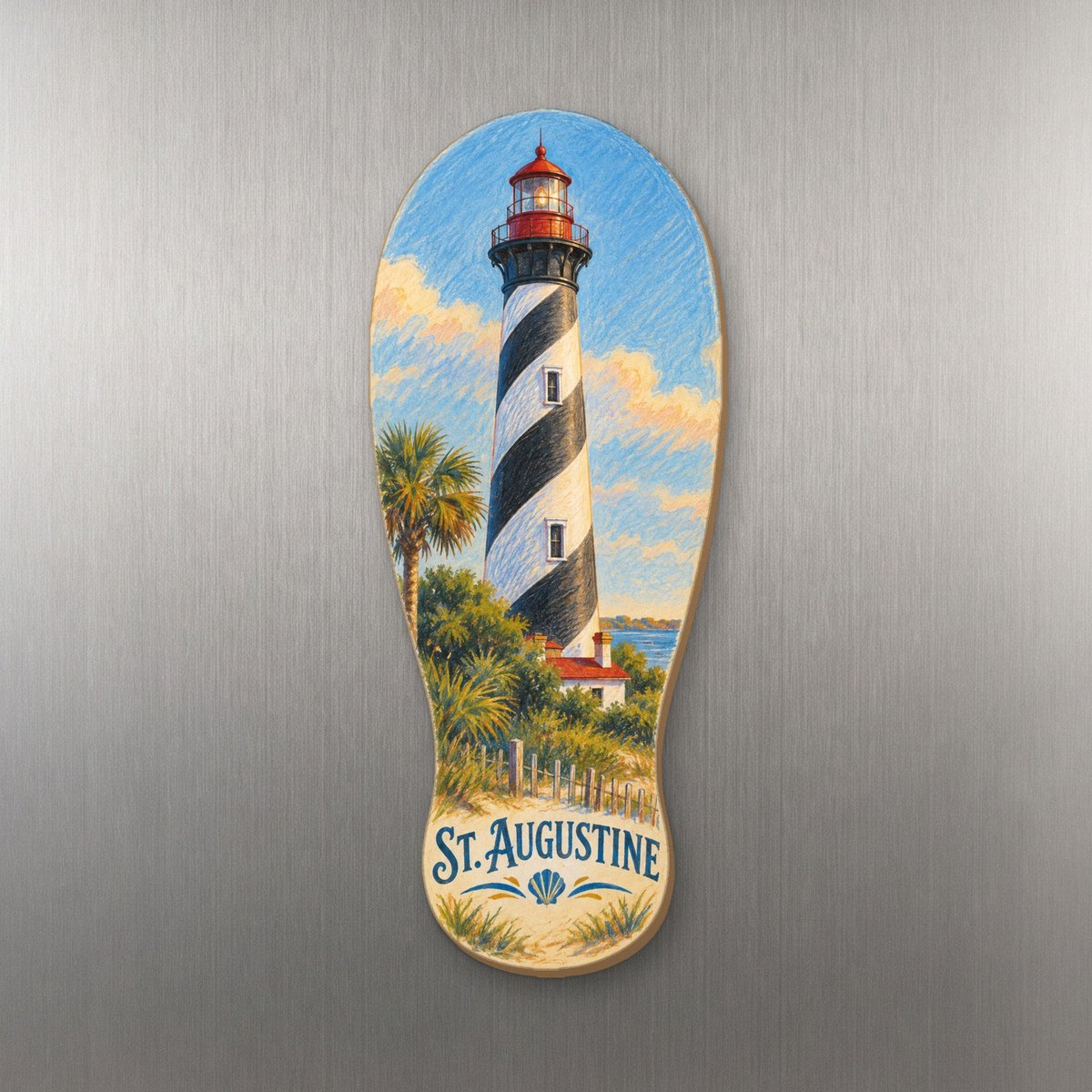 She's Choosing St. Augustine Magnet | Colored Pencil over Gouache | S833-M