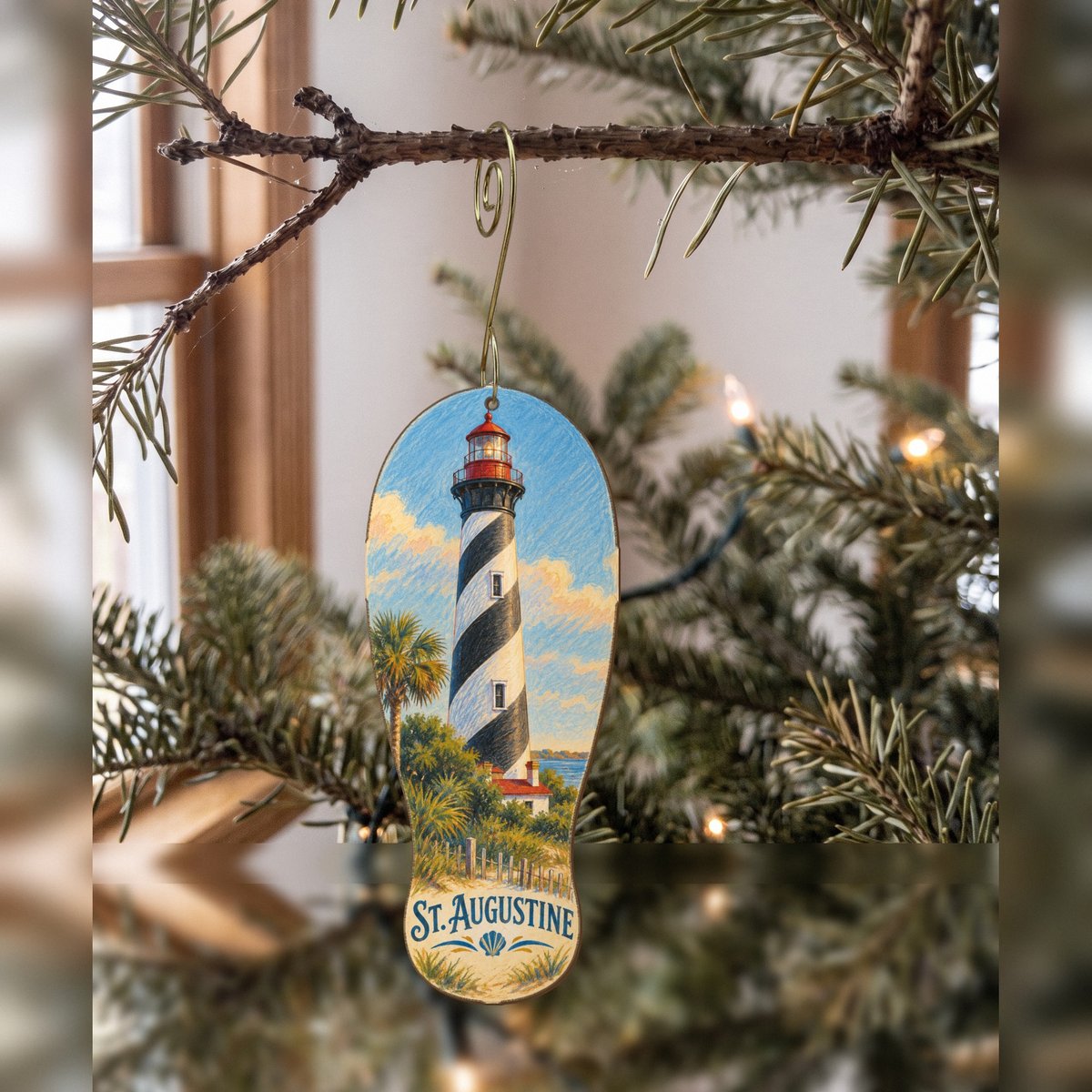 She's Choosing St. Augustine Ornament | Colored Pencil over Gouache | S833-O