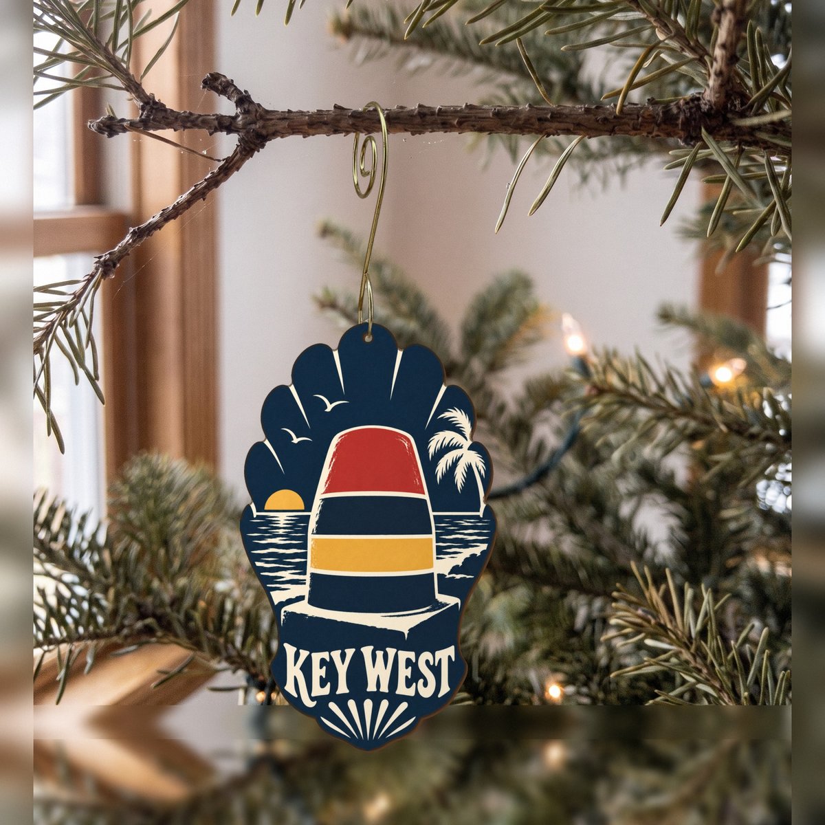She's Choosing Key West Ornament | Negative-Space Silhouette | S834-O