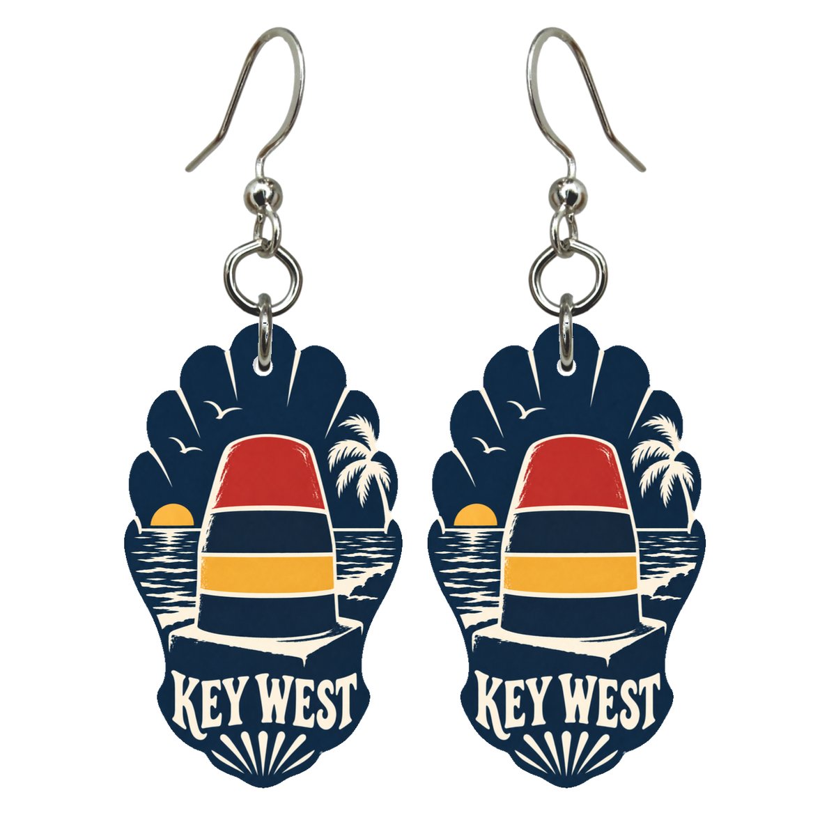 She's Choosing Key West Earrings | Negative-Space Silhouette | S834