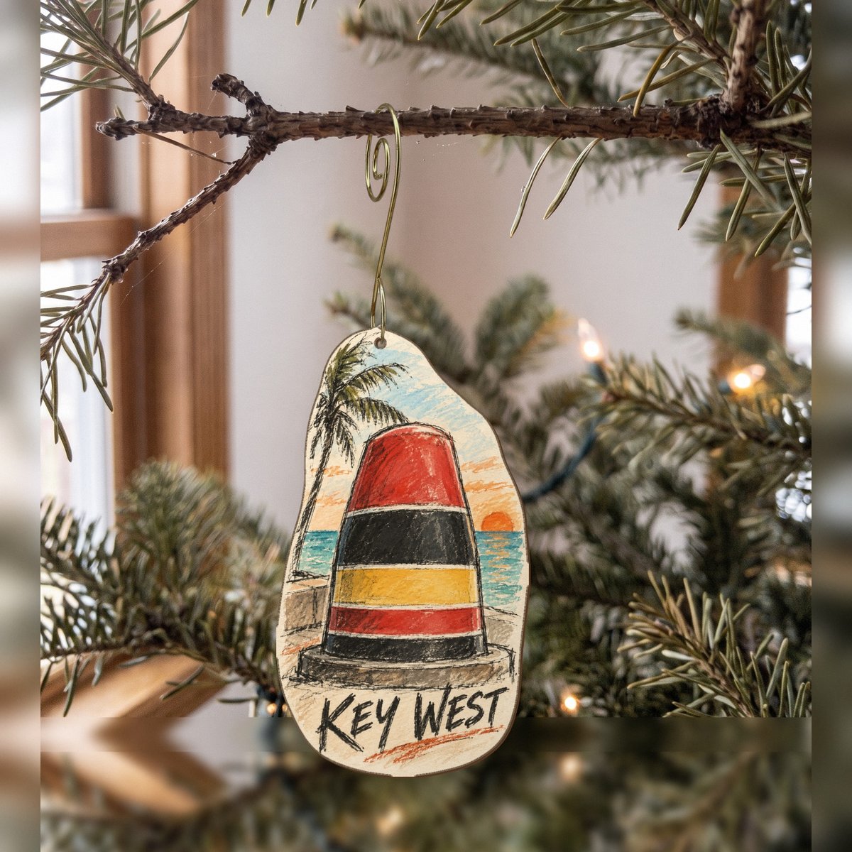She's Choosing Key West Ornament | Loose Contour Sketch | S836-O