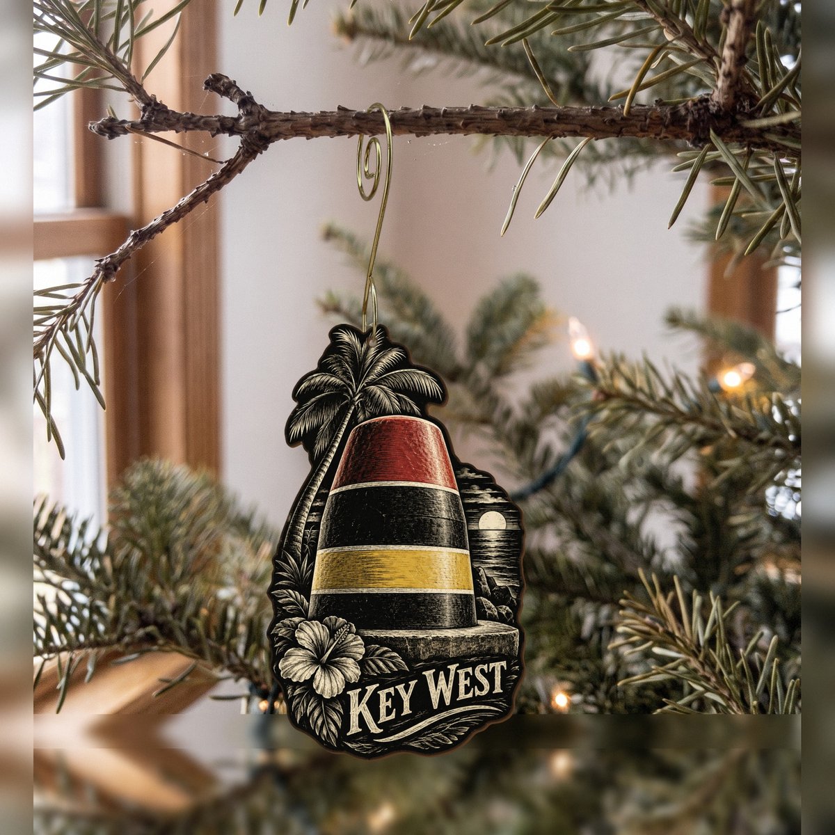 She's Choosing Key West Ornament | Scratchboard | S843-O