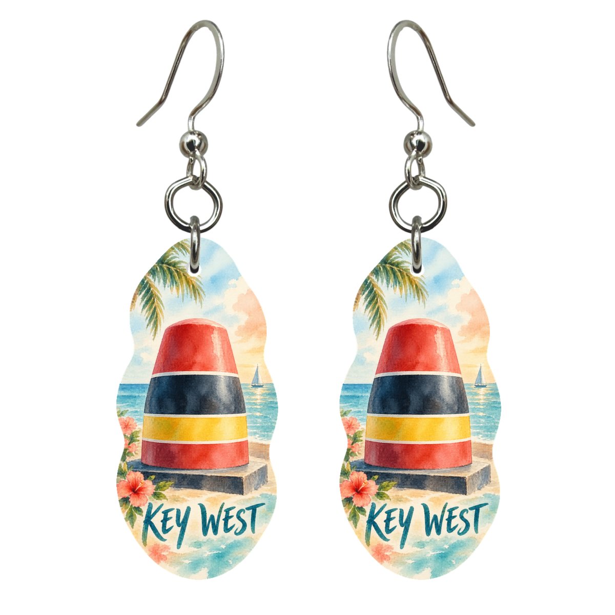 She's Choosing Key West Earrings | Restrained Watercolor | S845