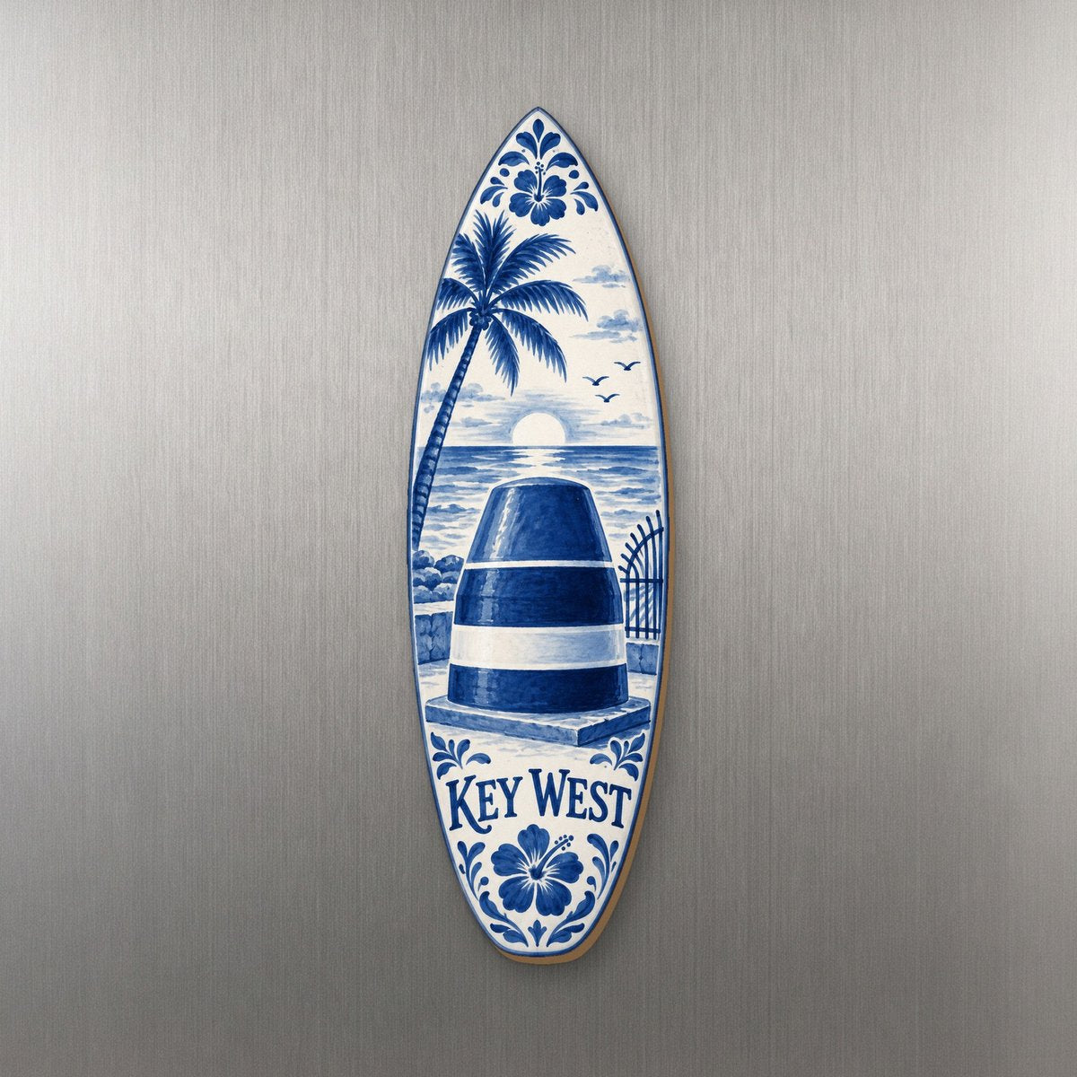 She's Choosing Key West Magnet | Blue-And-White Ceramic Illustration | S848-M