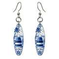She's Choosing Key West Earrings | Blue-And-White Ceramic Illustration | S848