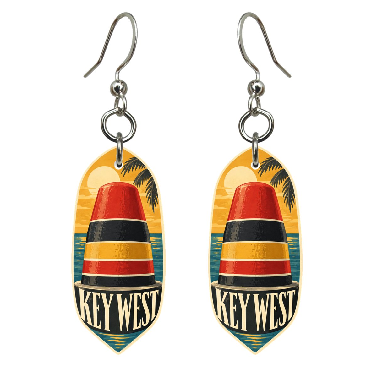 She's Choosing Key West Earrings | Typographic Illustration | S850