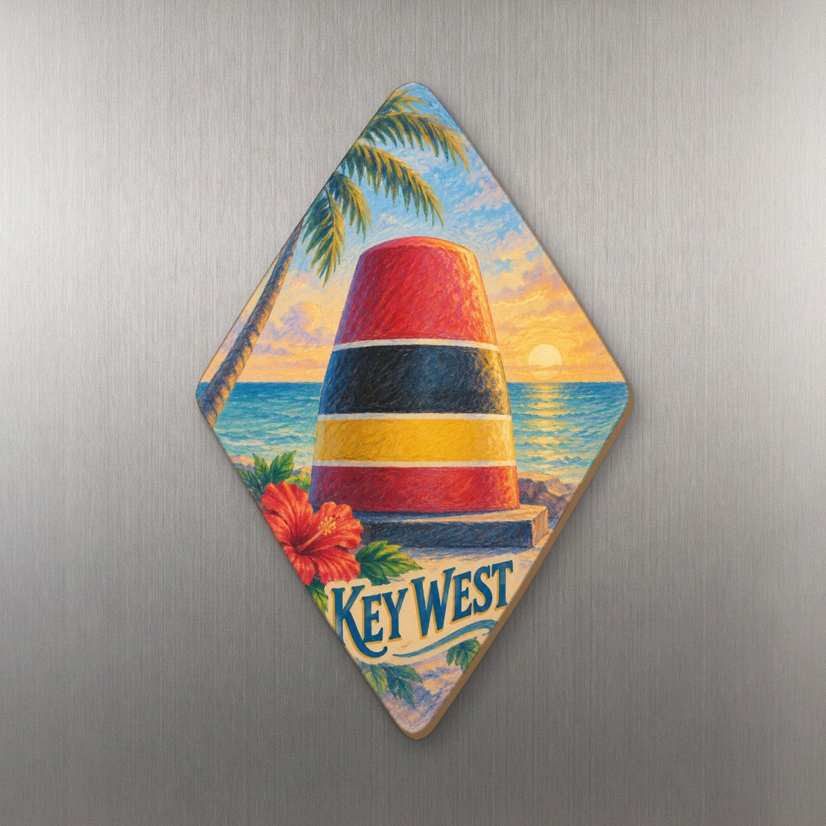 She's Choosing Key West Magnet | Colored Pencil over Gouache | S851-M