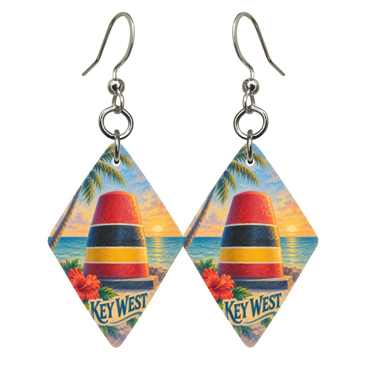 She's Choosing Key West Earrings | Colored Pencil over Gouache | S851