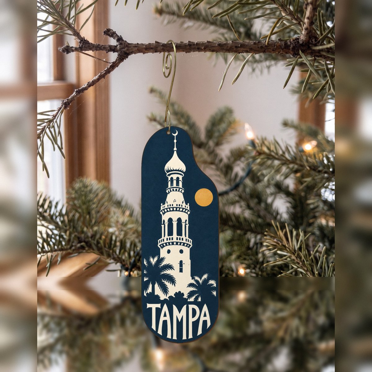 She's Choosing Tampa Ornament | Negative-Space Silhouette | S852-O