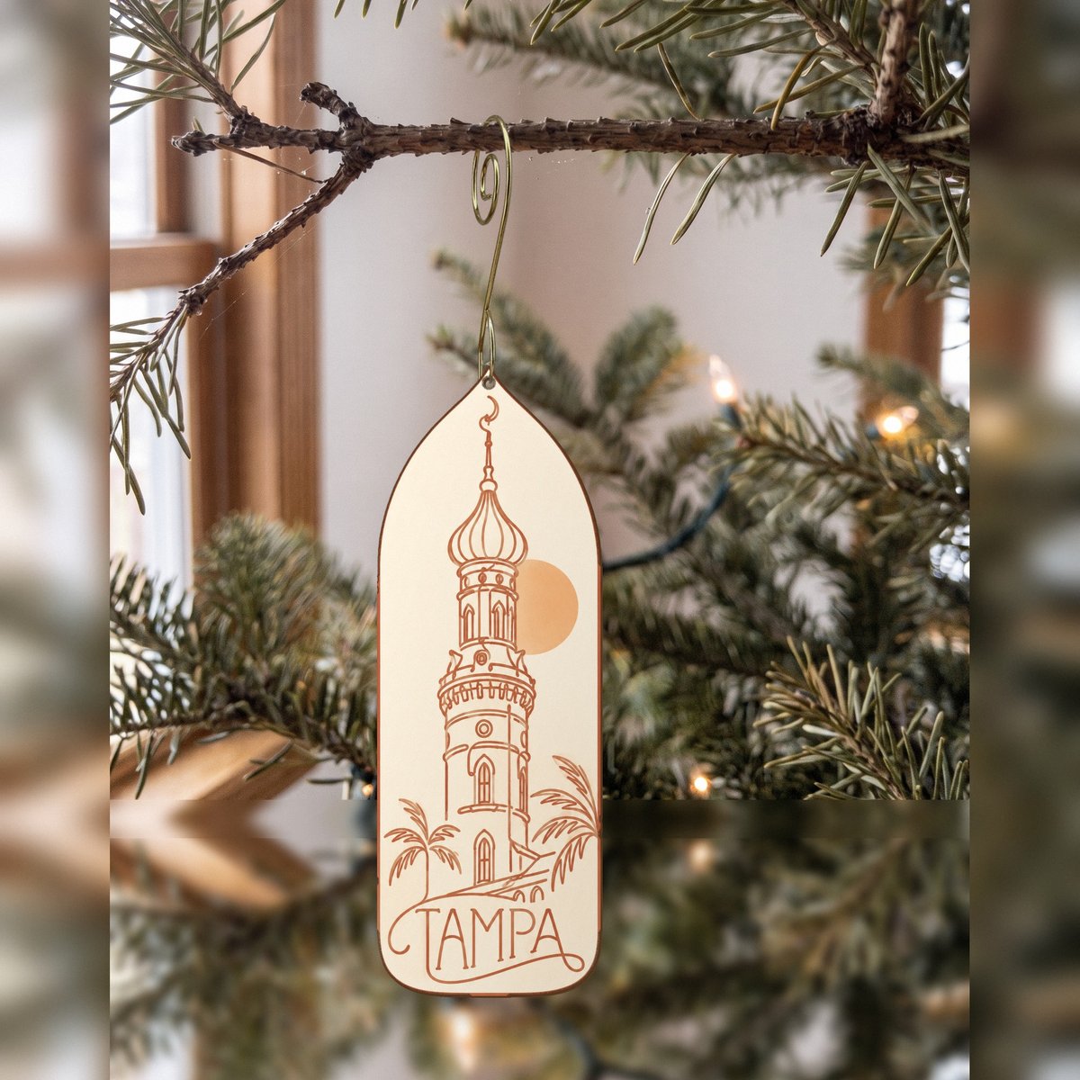 She's Choosing Tampa Ornament | Continuous-Line Drawing | S853-O