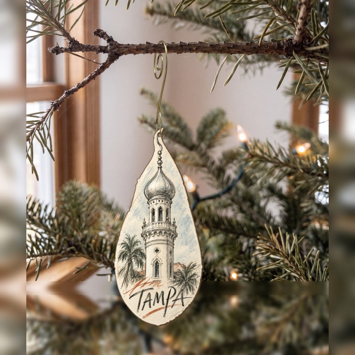 She's Choosing Tampa Ornament | Loose Contour Sketch | S854-O