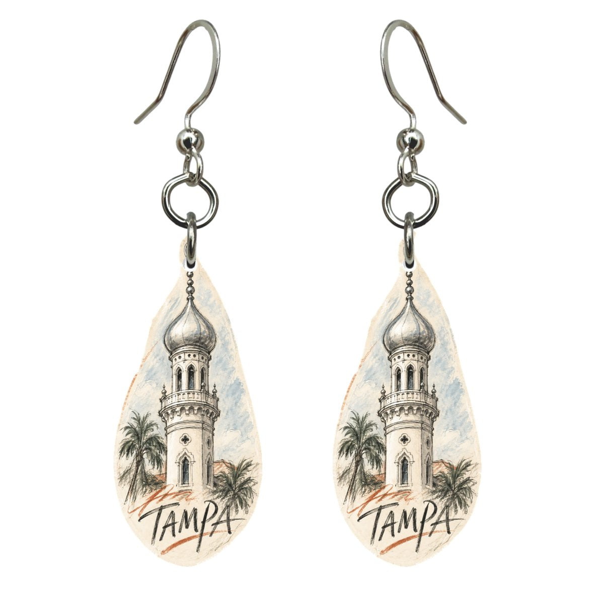 She's Choosing Tampa Earrings | Loose Contour Sketch | S854