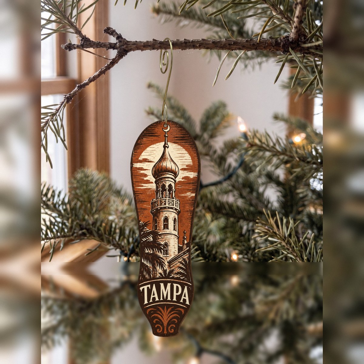 She's Choosing Tampa Ornament | Woodcut | S857-O