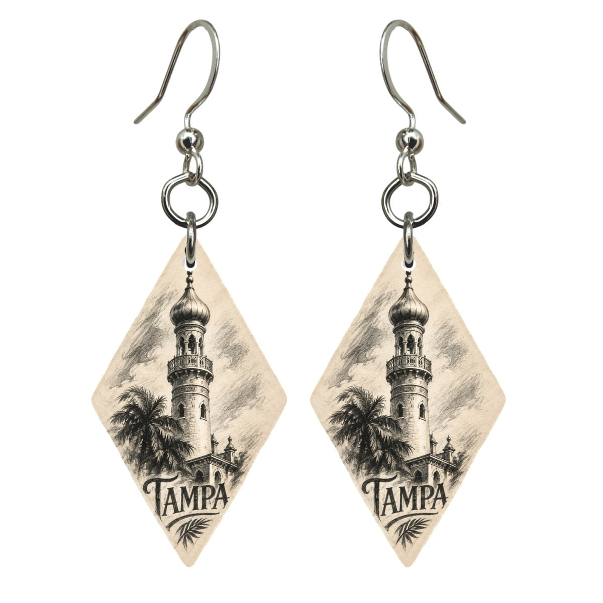 She's Choosing Tampa Earrings | Charcoal Gesture | S862