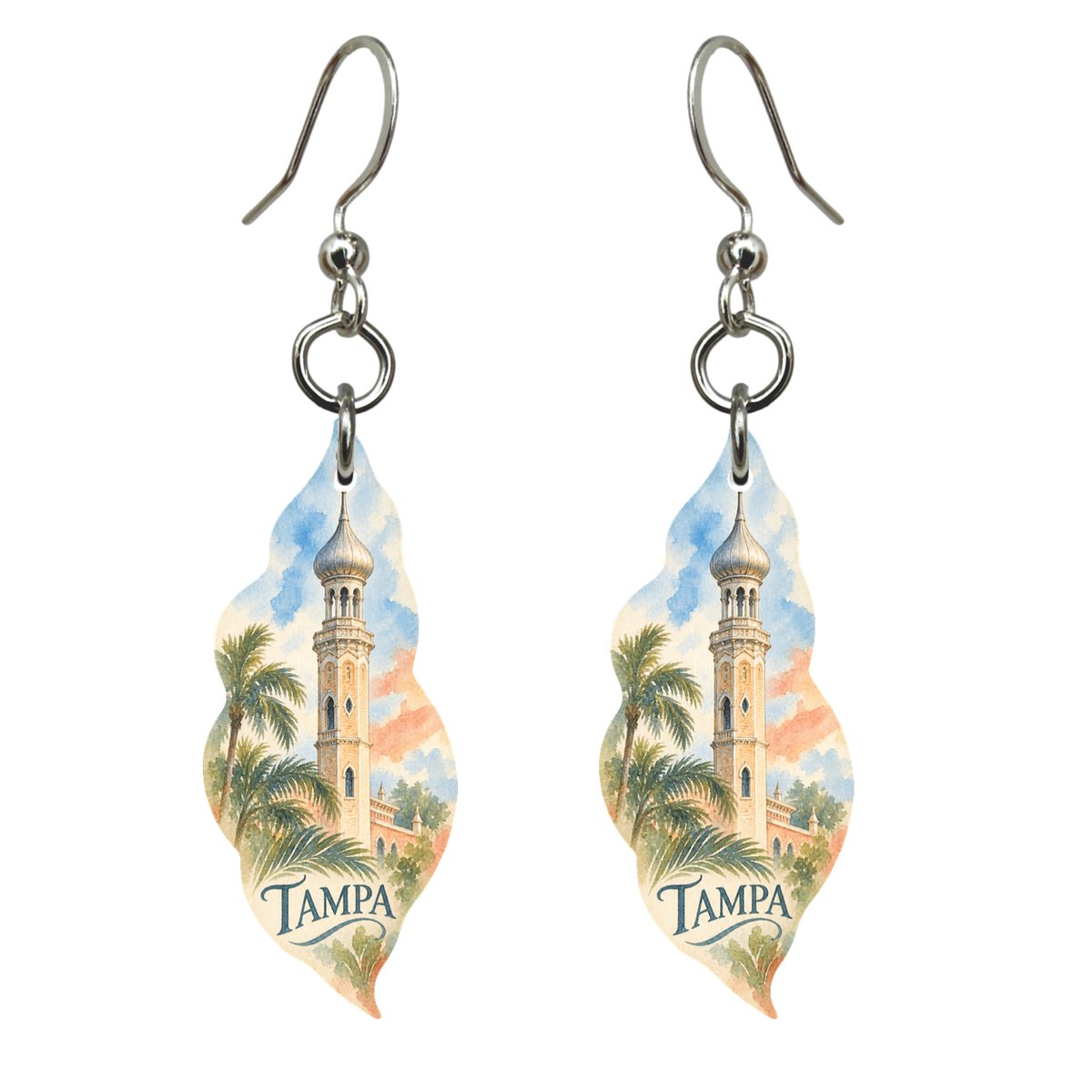 She's Choosing Tampa Earrings | Restrained Watercolor | S863