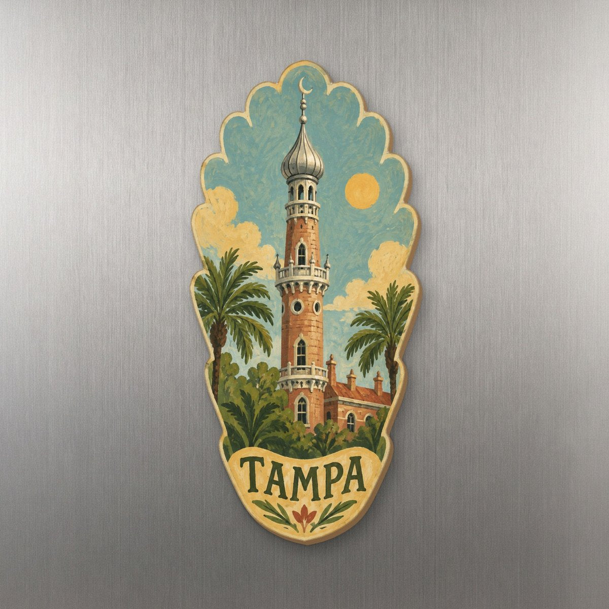 She's Choosing Tampa Magnet | Naive Folk Painting | S865-M