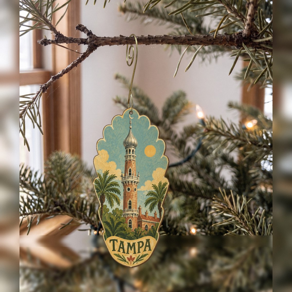 She's Choosing Tampa Ornament | Naive Folk Painting | S865-O