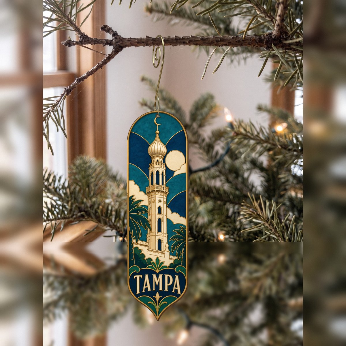 She's Choosing Tampa Ornament | Cloisonné-Inspired Graphic | S867-O