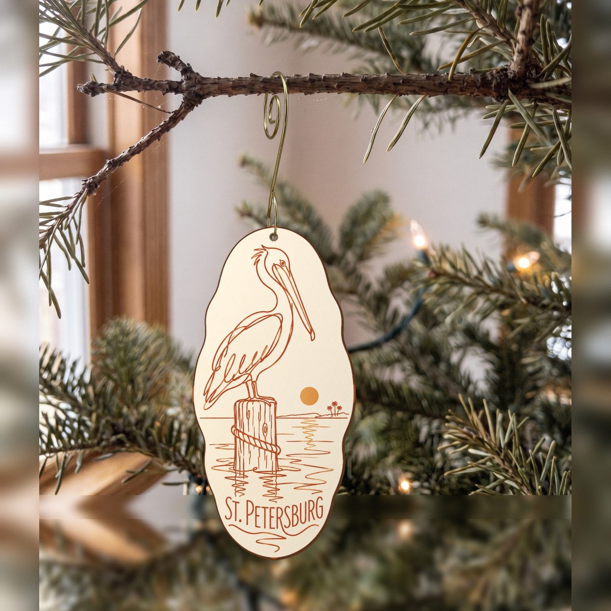 She's Choosing St. Petersburg Ornament | Continuous-Line Drawing | S871-O