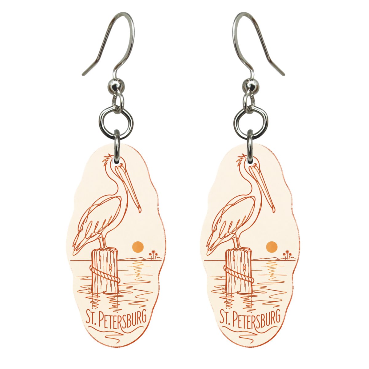 She's Choosing St. Petersburg Earrings | Continuous-Line Drawing | S871