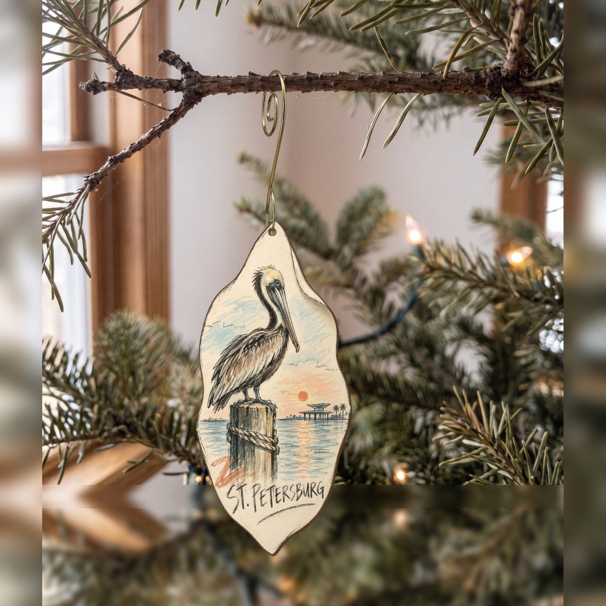 She's Choosing St. Petersburg Ornament | Loose Contour Sketch | S872-O
