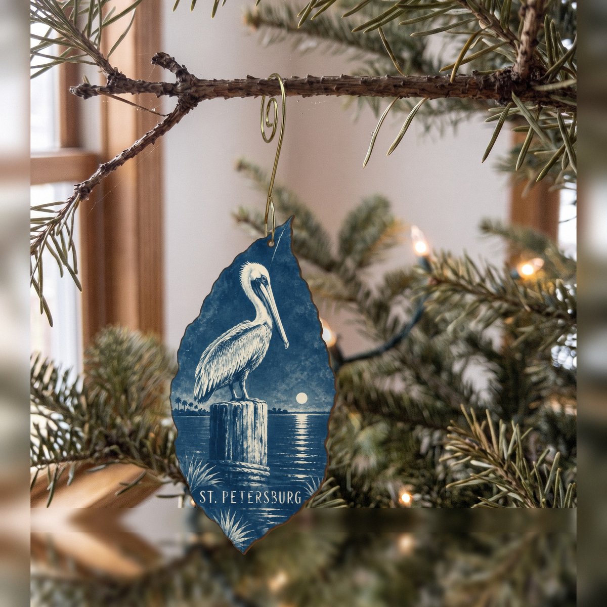 She's Choosing St. Petersburg Ornament | Cyanotype-Inspired | S876-O