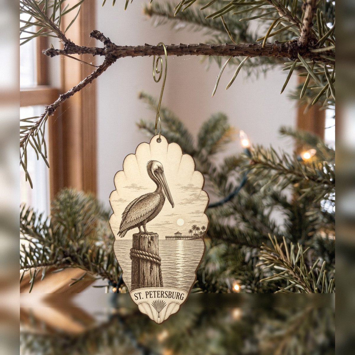 She's Choosing St. Petersburg Ornament | Etching-Inspired Linework | S877-O