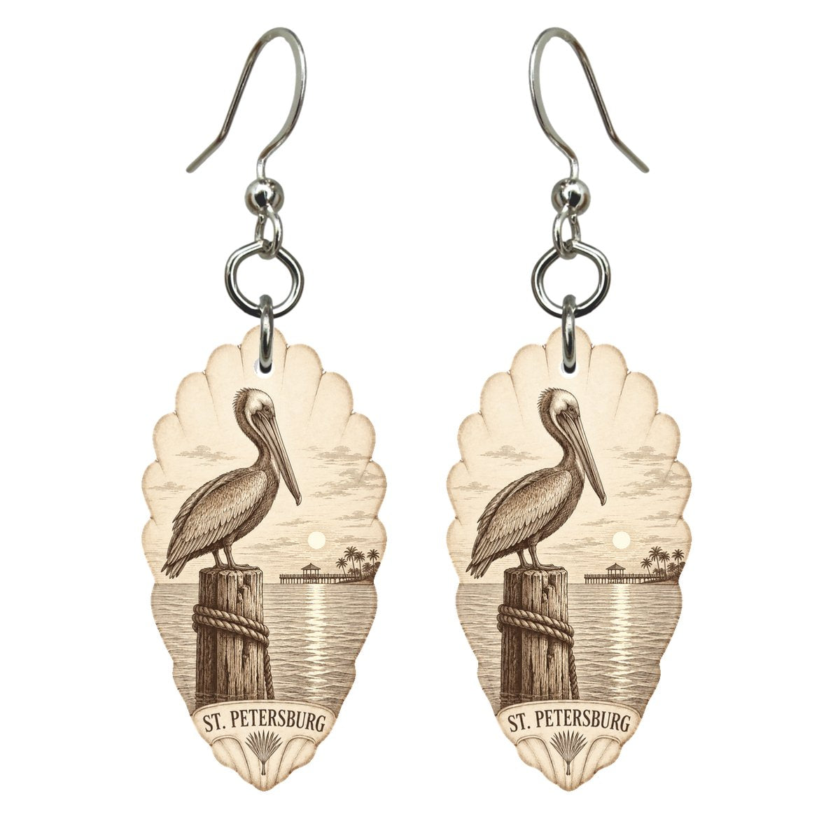 She's Choosing St. Petersburg Earrings | Etching-Inspired Linework | S877