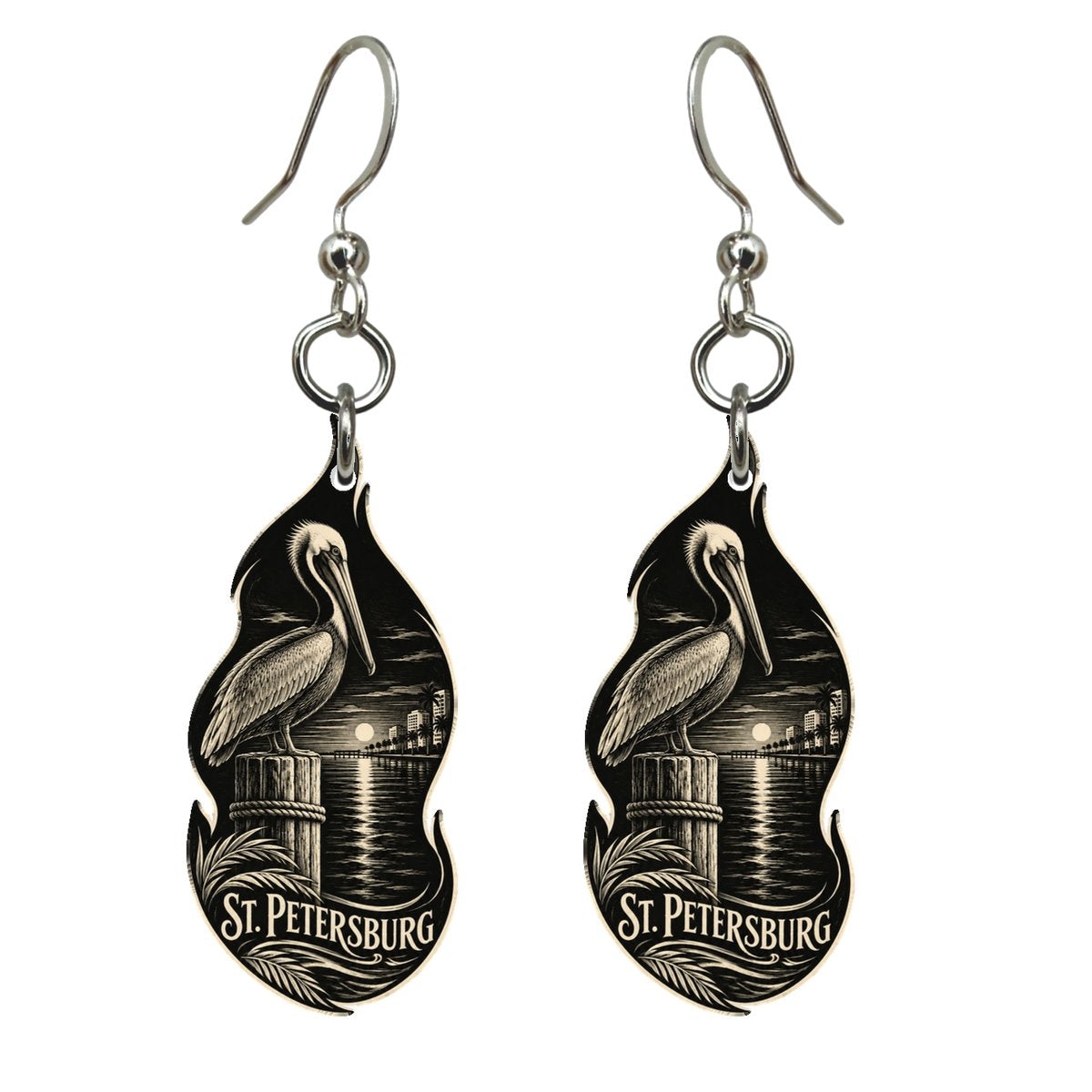 She's Choosing St. Petersburg Earrings | Scratchboard | S879