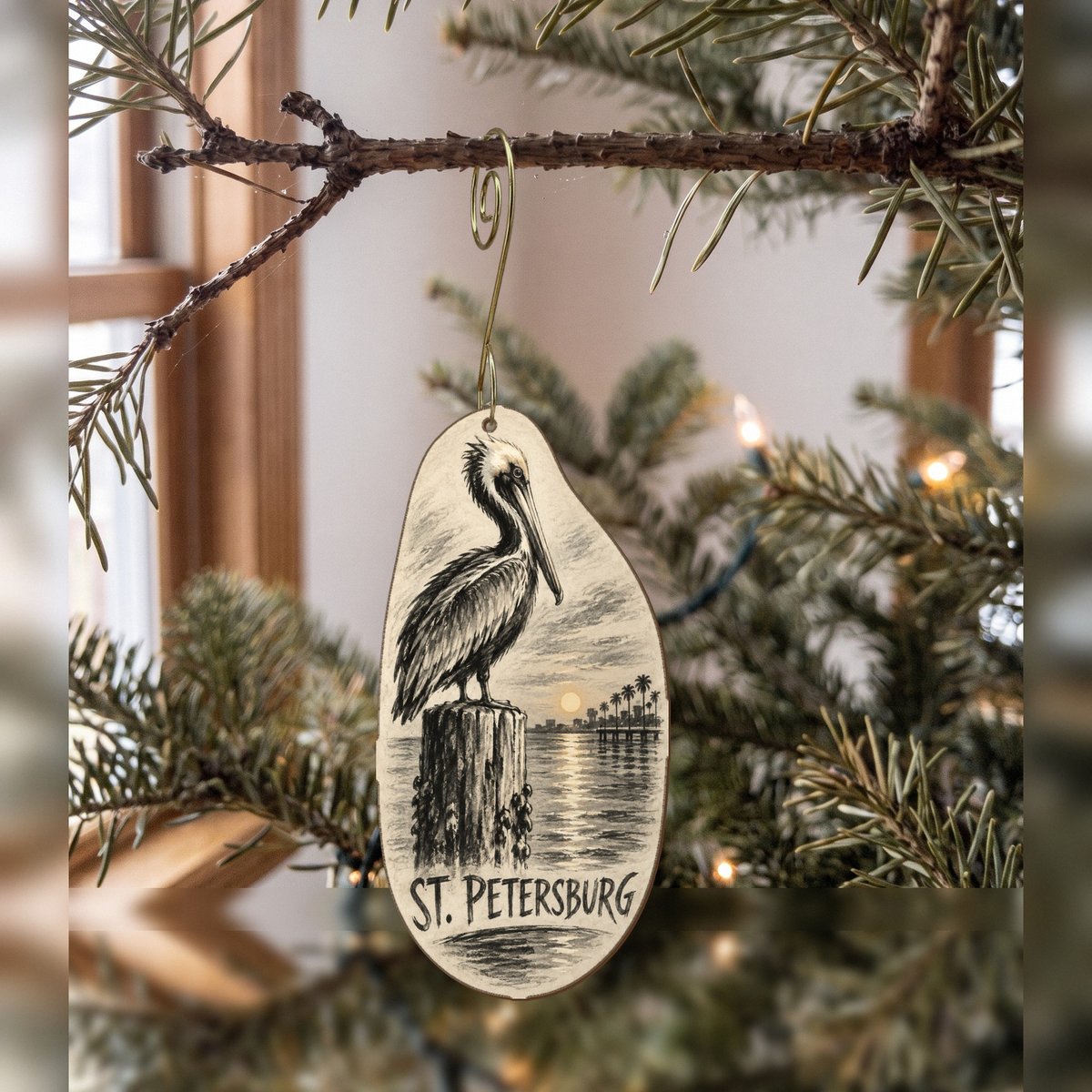 She's Choosing St. Petersburg Ornament | Charcoal Gesture | S880-O