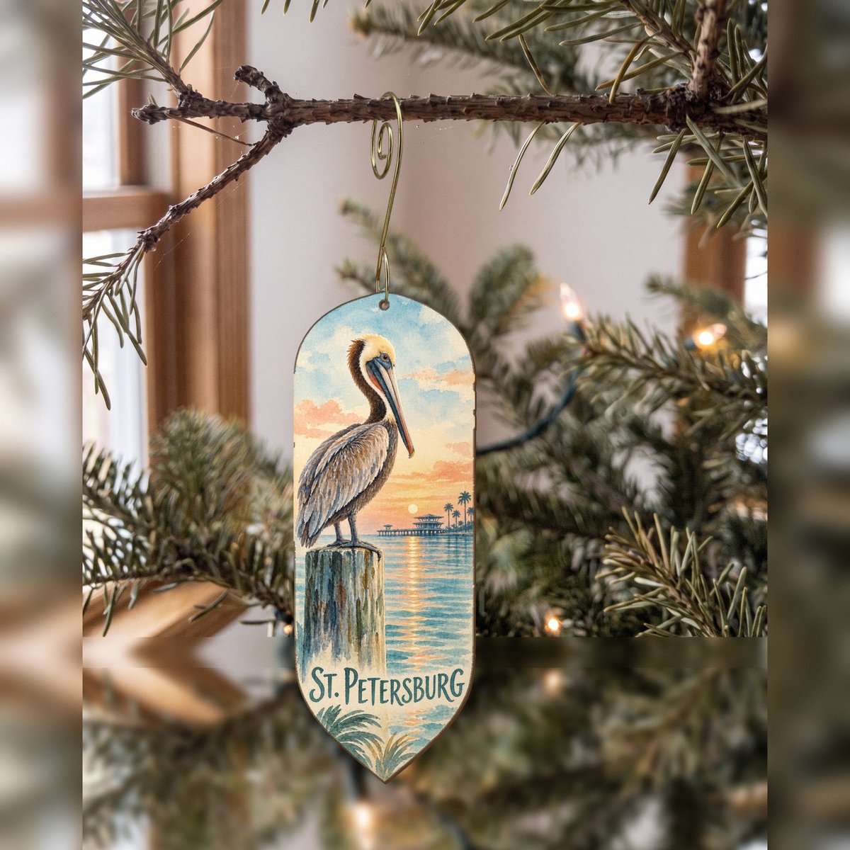 She's Choosing St. Petersburg Ornament | Restrained Watercolor | S881-O
