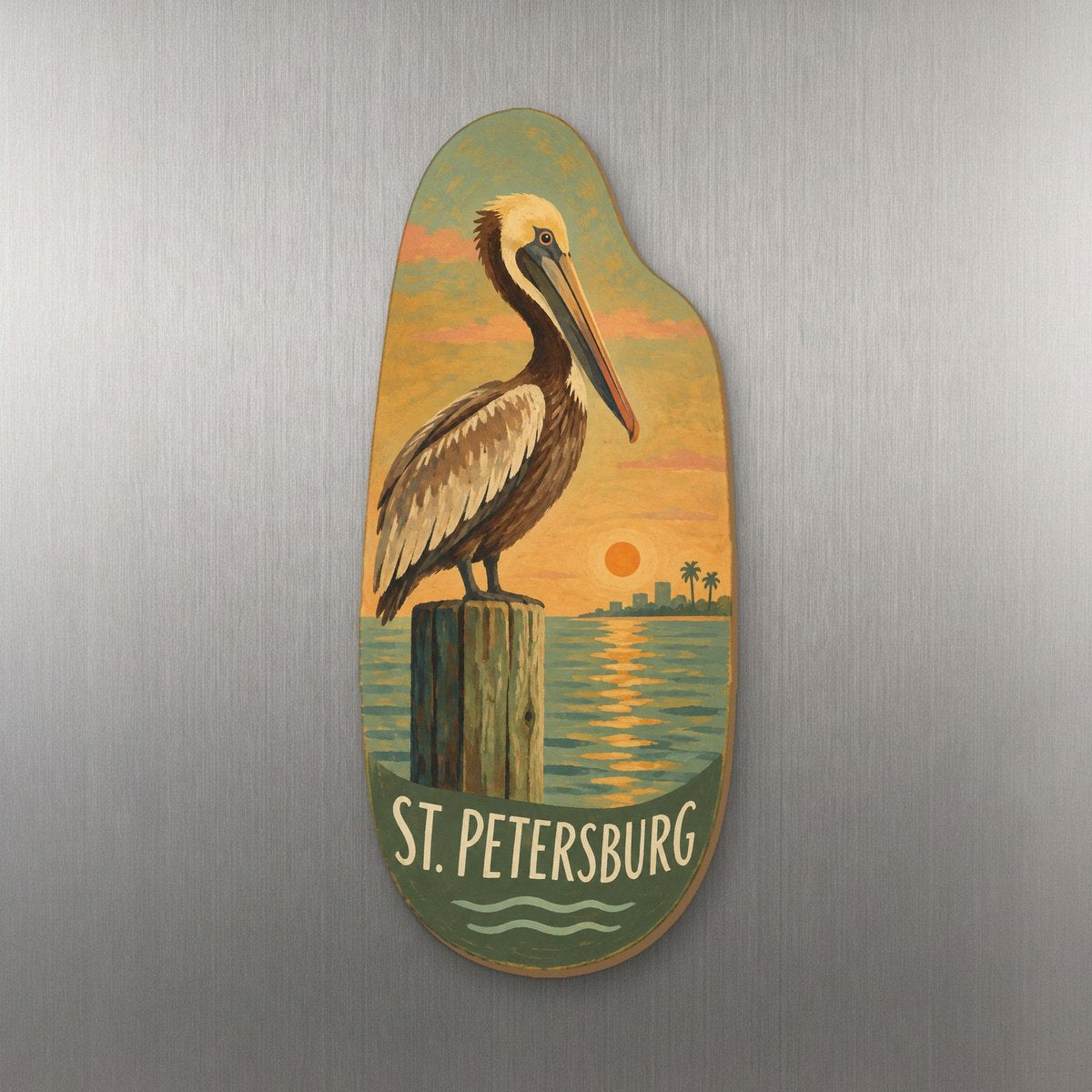 She's Choosing St. Petersburg Magnet | Naive Folk Painting | S883-M