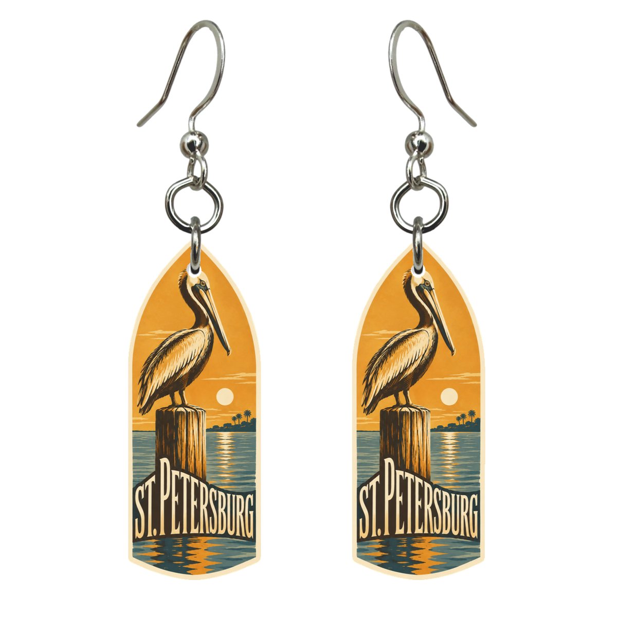 She's Choosing St. Petersburg Earrings | Typographic Illustration | S886