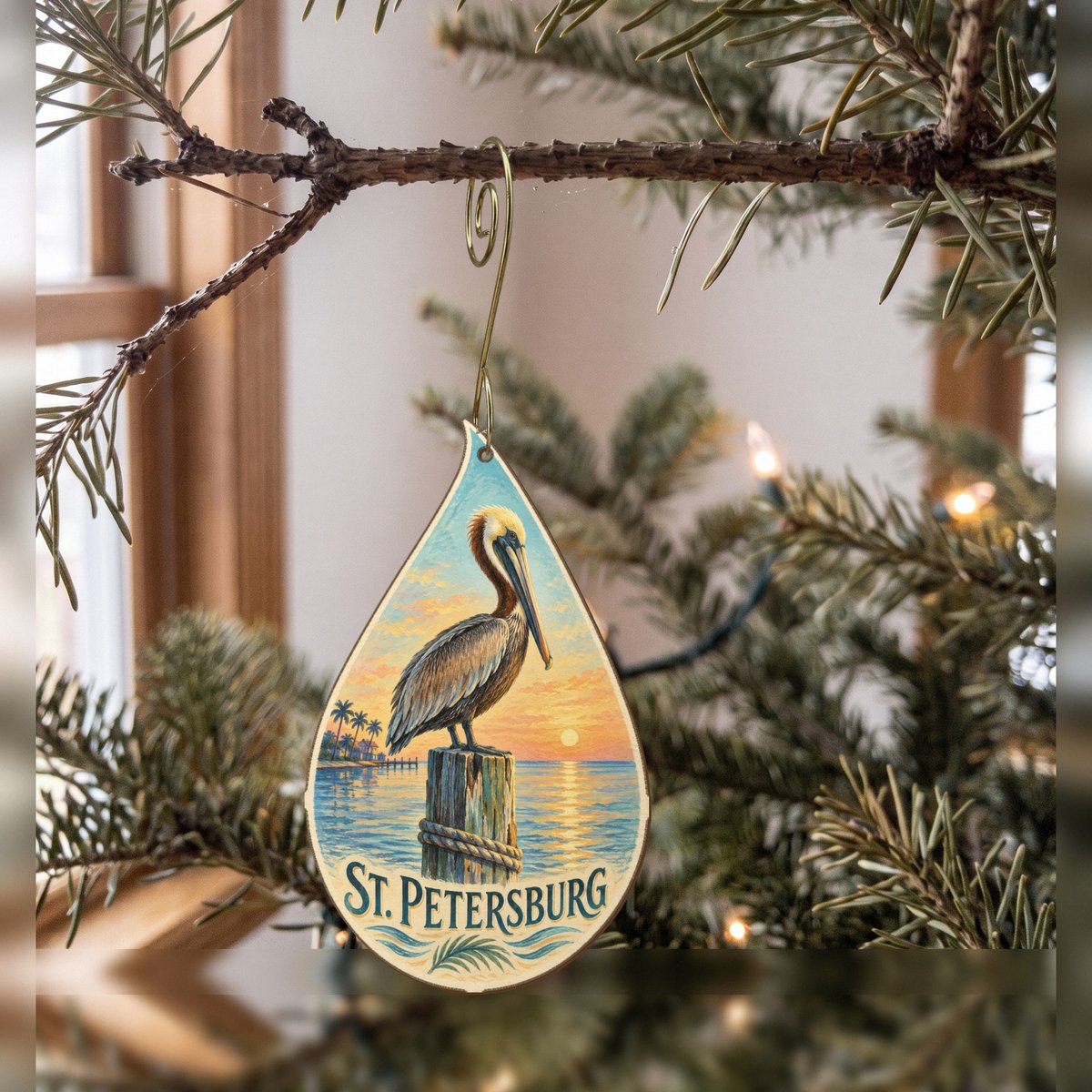 She's Choosing St. Petersburg Ornament | Colored Pencil over Gouache | S887-O