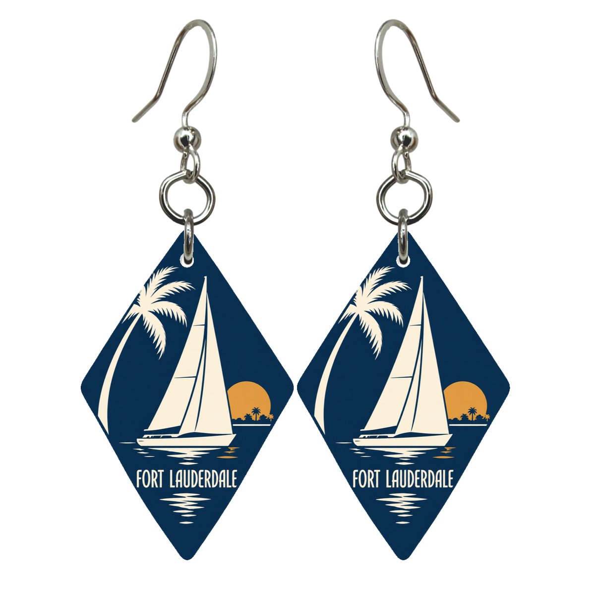 She's Choosing Fort Lauderdale Earrings | Negative-Space Silhouette | S888
