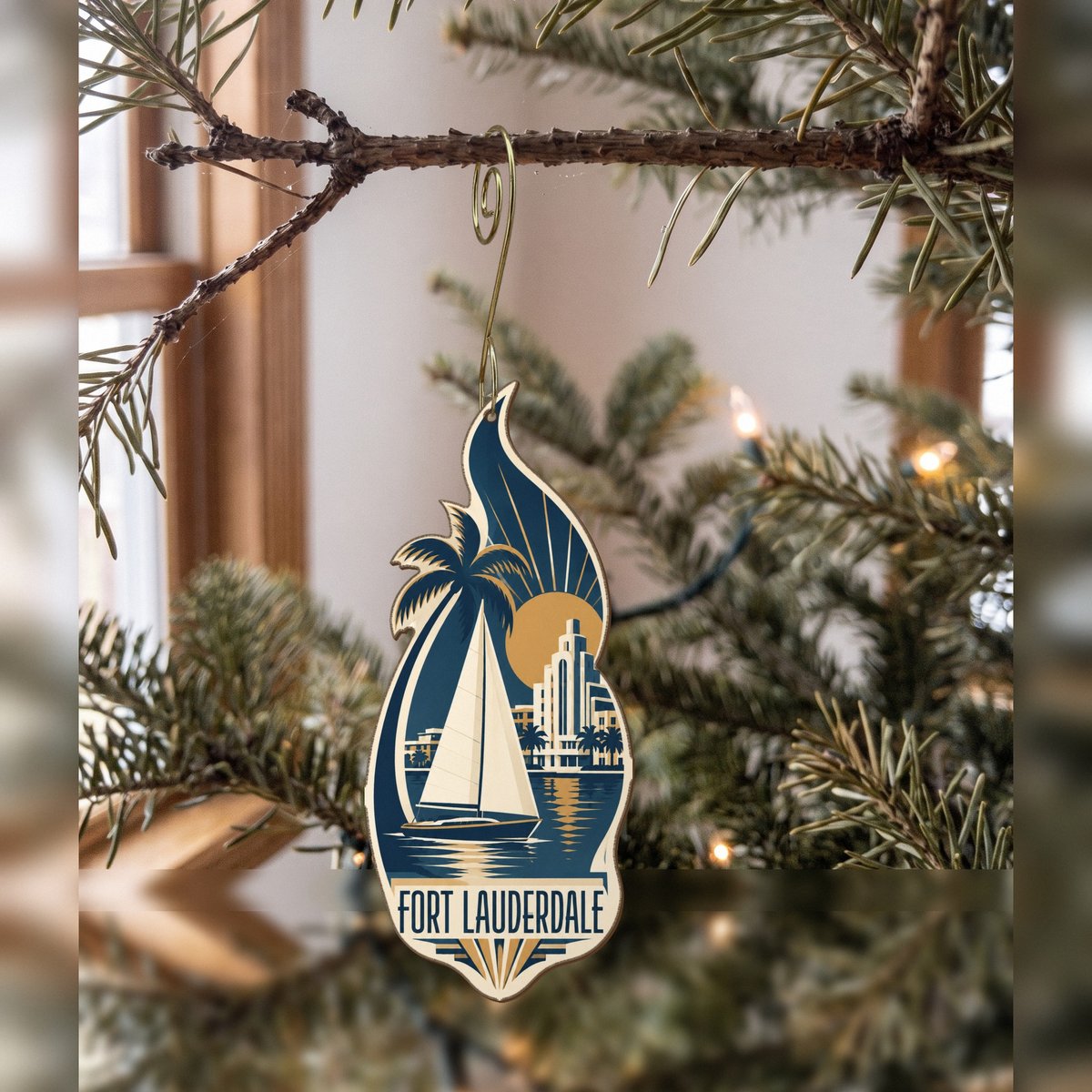 She's Choosing Fort Lauderdale Ornament | Art Deco | S892-O