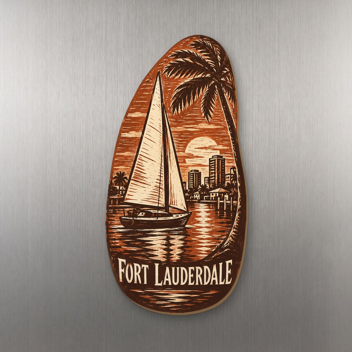 She's Choosing Fort Lauderdale Magnet | Woodcut | S893-M