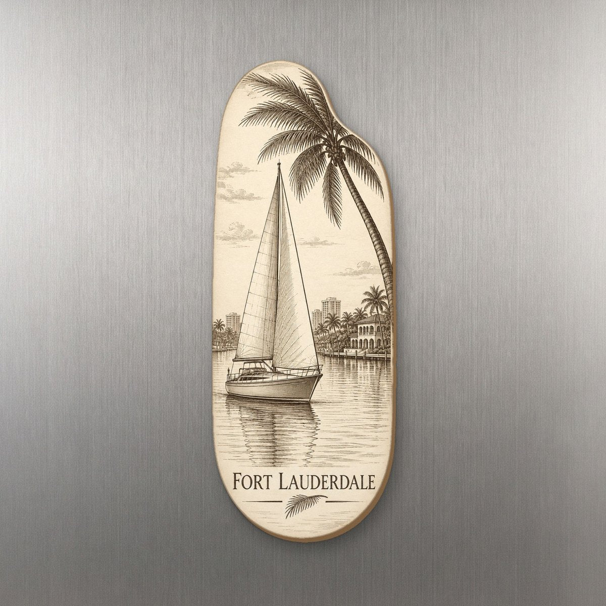 She's Choosing Fort Lauderdale Magnet | Etching-Inspired Linework | S895-M