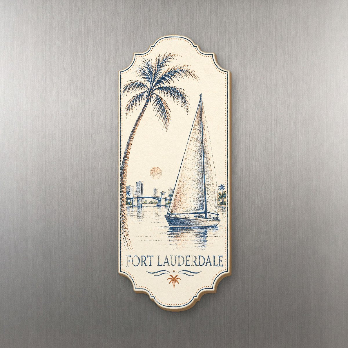 She's Choosing Fort Lauderdale Magnet | Sparse Pointillism | S896-M
